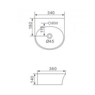 Подвесная раковина Gappo GT703 36 см белый